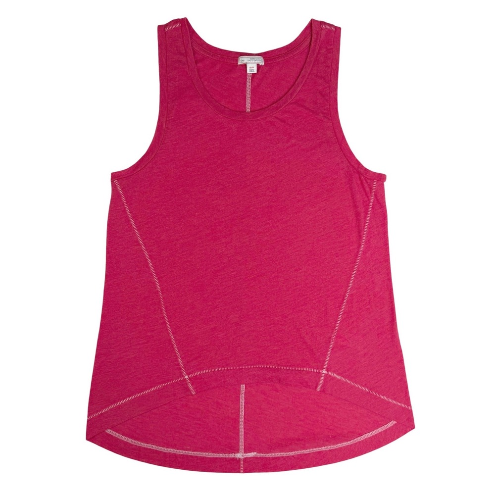 Gap Tank Top Alligator Stitch High Low Hem Pink Rose Casual Minimalist Layer XS